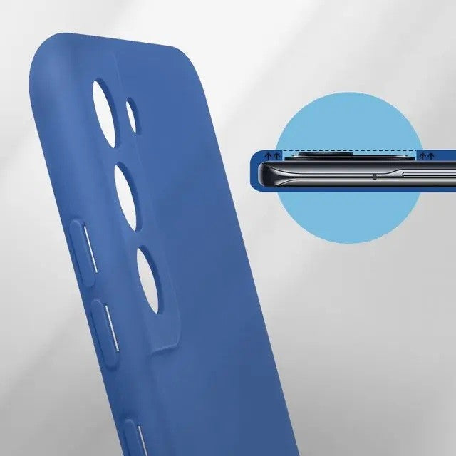 Husa protectie Flippy pentru Samsung S21 FE Liquid Silicone Albastru Inchis - vivimall.ro