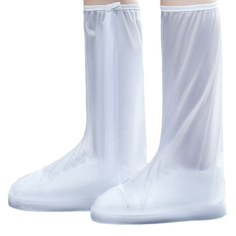 Protectie Incaltaminte pentru Ploaie si Noroi, Flippy, Impermeabila, Talpa Antiderapanta, cu Fermoar si Capsa, Inaltime 40 cm, Marime L 38-39, Alb - vivimall.ro