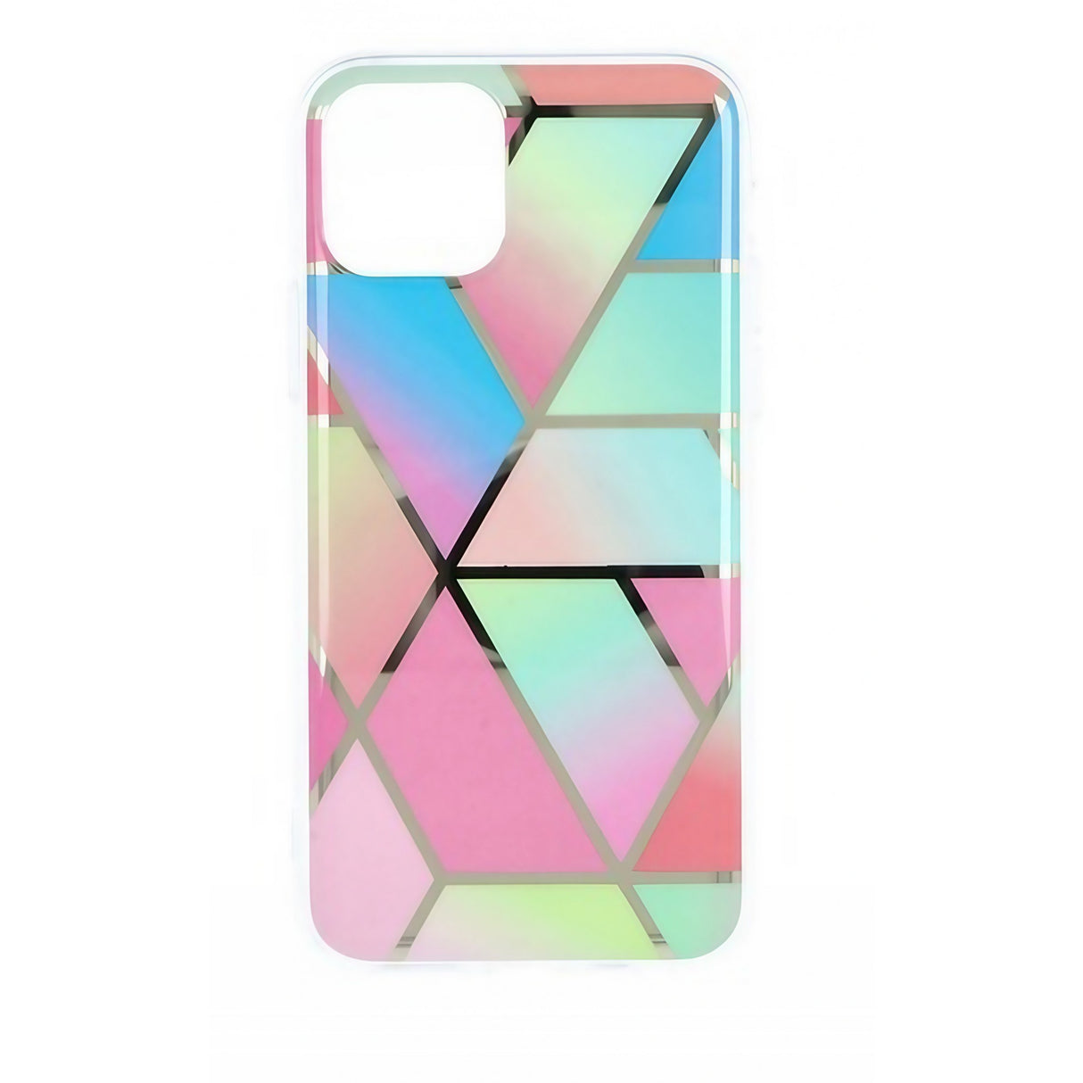 Husa protectie pentru Apple iPhone 11 Soft IMD TPU Marble Geometric Roz - vivimall.ro