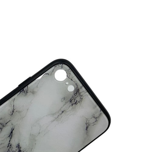Husă iPhone 7 Marble Model 2 aplicată pe telefon, vedere laterală, grosime 3mm