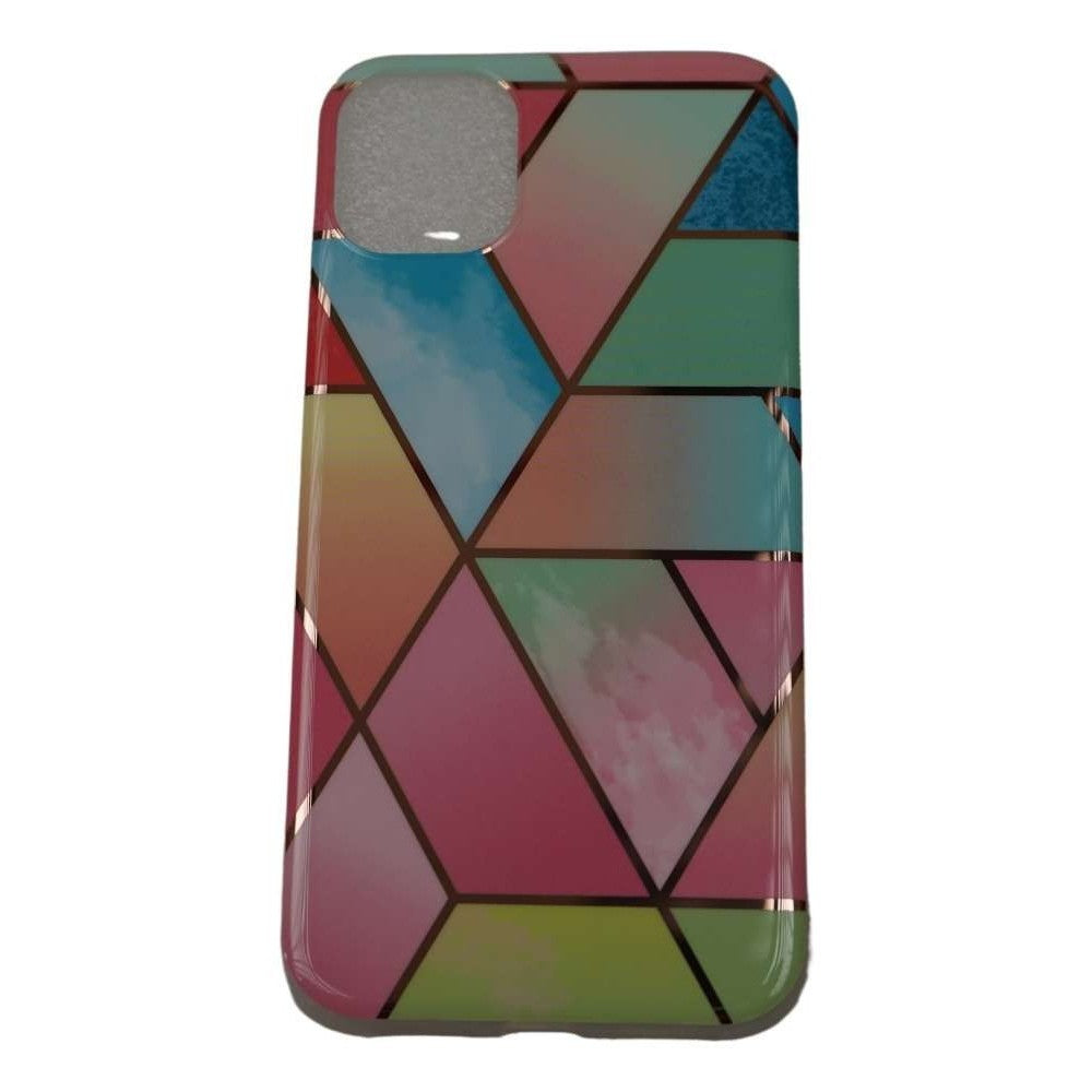 Husa protectie pentru Samsung S10E Soft IMD TPU Marble Geometric Roz - vivimall.ro