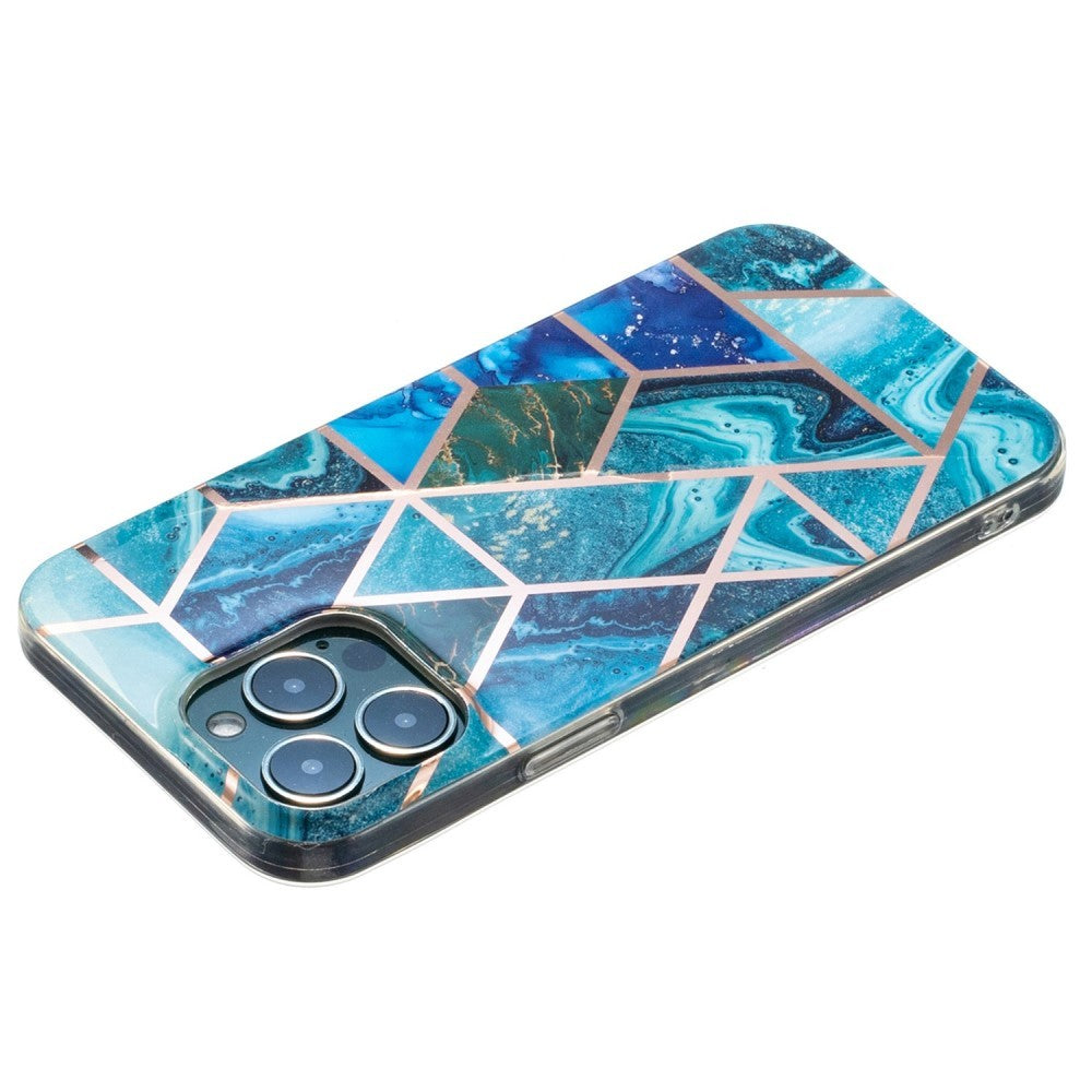 Husa protectie pentru Samsung S20 Plus Soft IMD TPU Marble Geometric Albastru - vivimall.ro