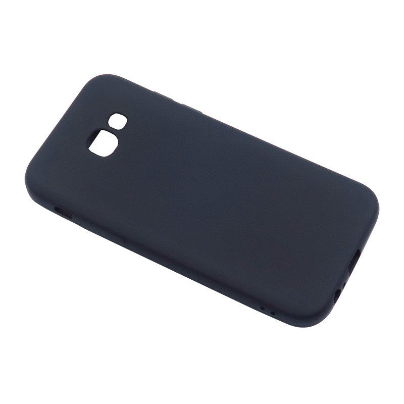 Husa Samsung Galaxy A7 2017 Full Silicone 360 Negru + Folie de protectie - vivimall.ro