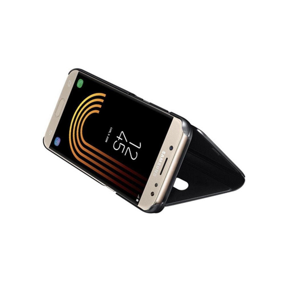 Husa Samsung Galaxy J3 2017 Flip Cover Oglinda Negru - vivimall.ro