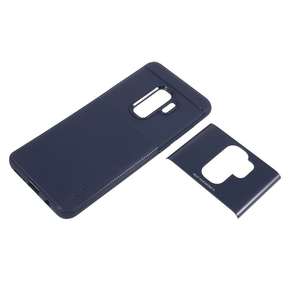 Husa Samsung Galaxy S9 Ipaky Elegant Grid Design TPU Hybrid Albastru - vivimall.ro