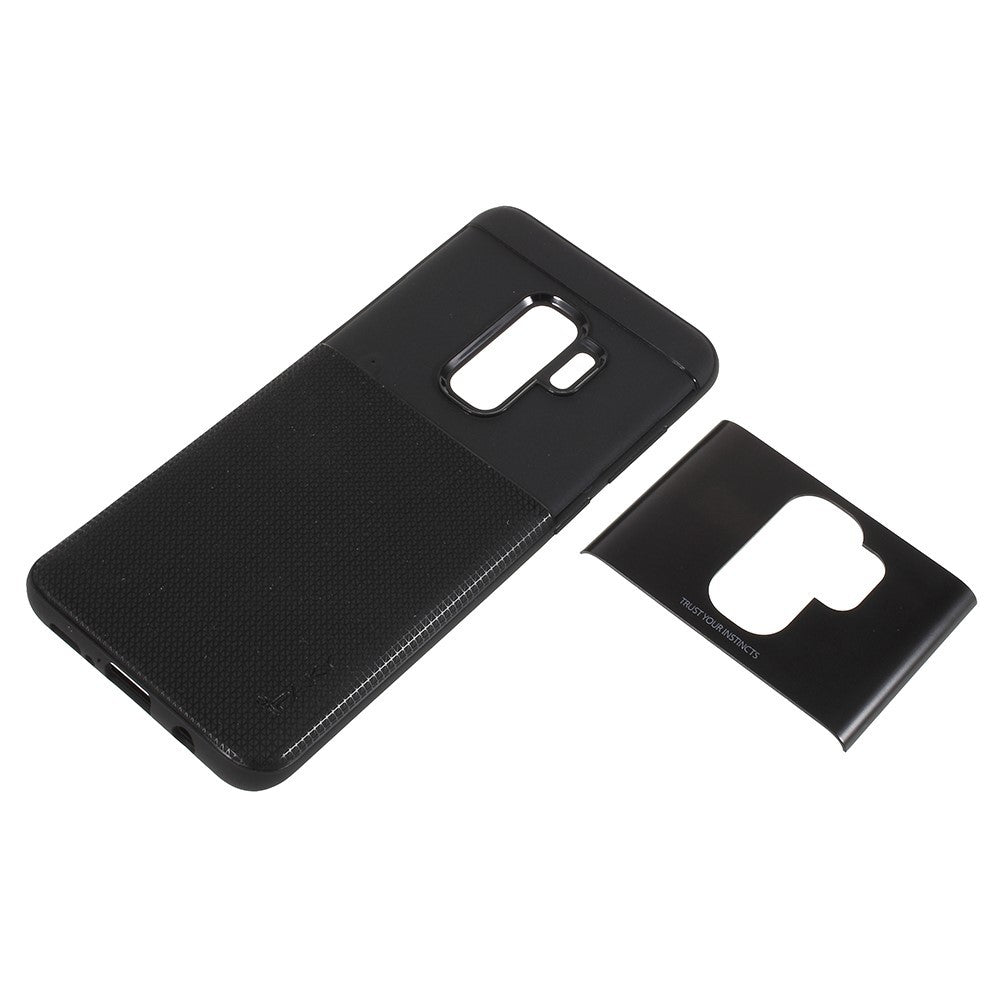 Husa Samsung Galaxy S9 Plus Ipaky Elegant Grid Design TPU Hybrid Negru - vivimall.ro