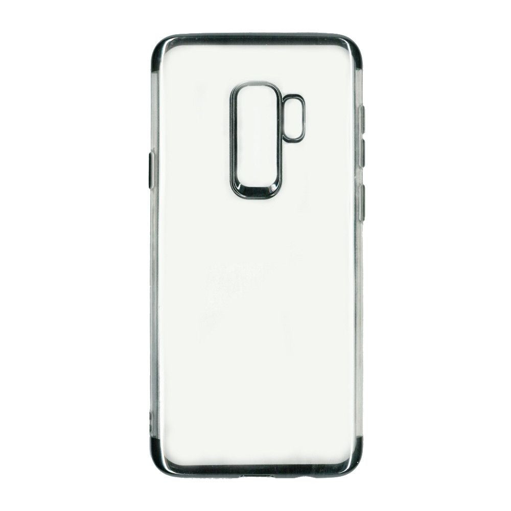 Husa Samsung Galaxy S9 Plus Transparent cu Margini Negre - vivimall.ro