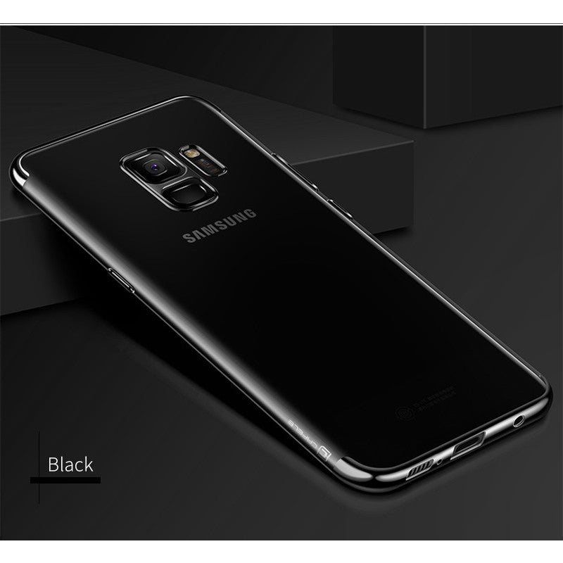 Husa Samsung Galaxy S9 Transparent cu Margini Negre - vivimall.ro
