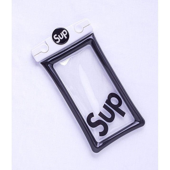 Husa subacvatica Mascot Waterproof Flippy, Snowproof, Universala, cu Snur, pentru telefon sau documente, Sup, Alb-Negru - vivimall.ro