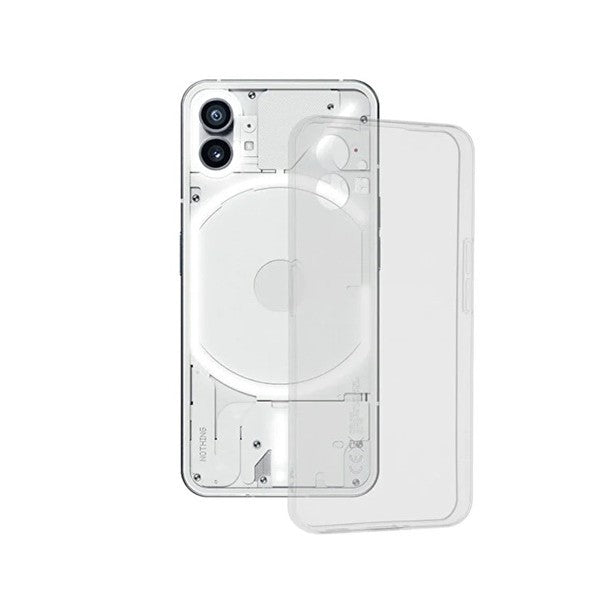 Husă transparentă Nothing Phone 2, detaliu margini drepte și butoane laterale