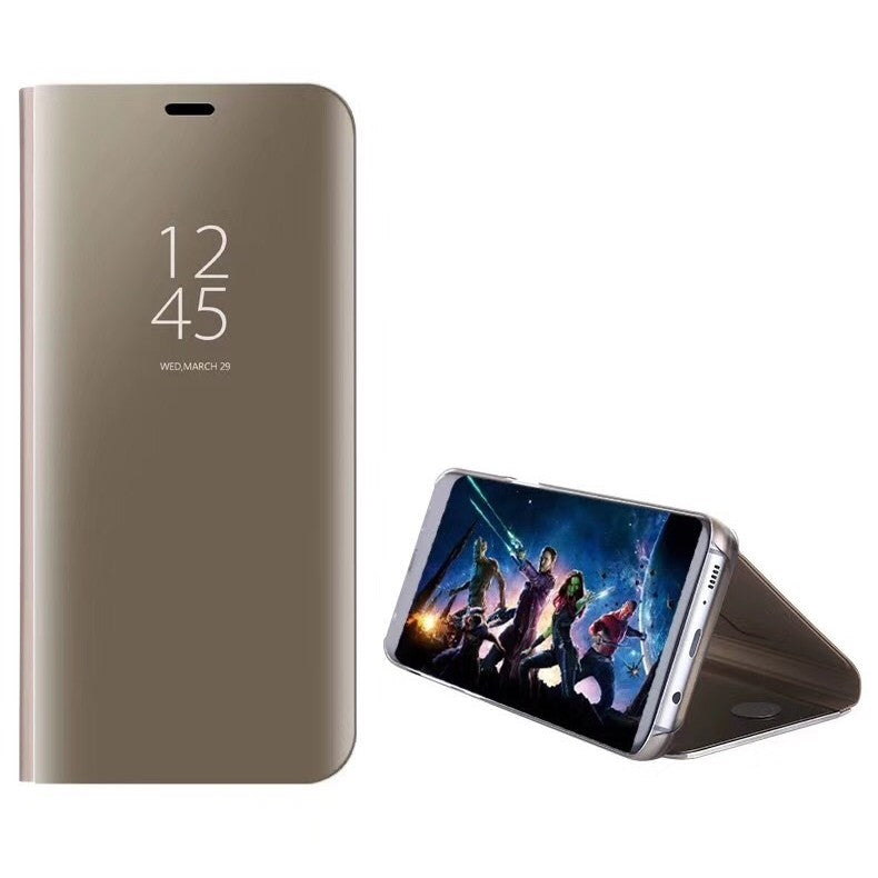 Husa Tip Carte, Flippy, Compatibila cu Huawei Mate 10 Lite, Flip Cover Oglinda, Auriu - vivimall.ro