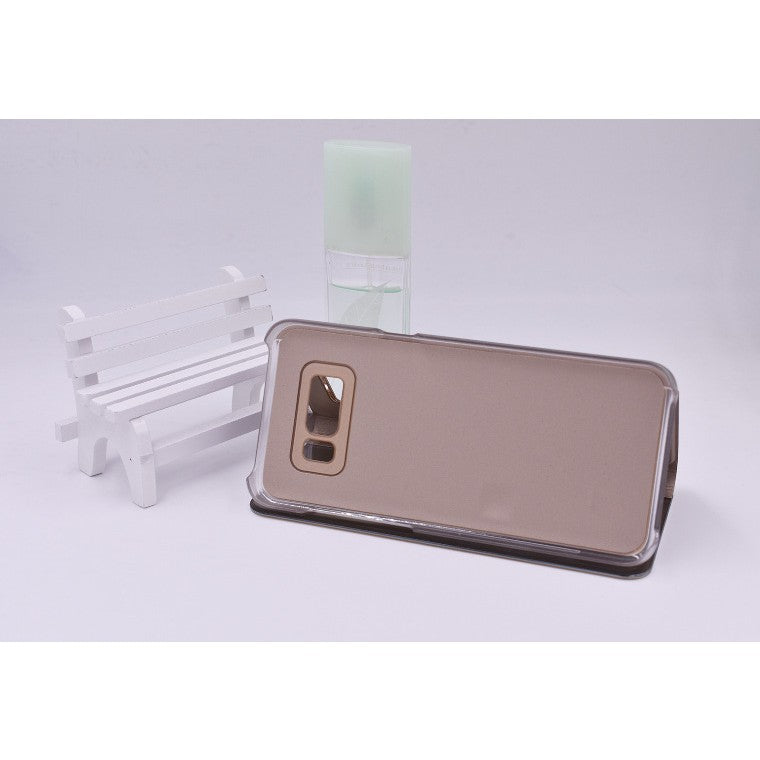 Husa Tip Carte, Flippy, Compatibila cu Huawei Mate 10 Lite, Flip Cover Oglinda, Auriu - vivimall.ro