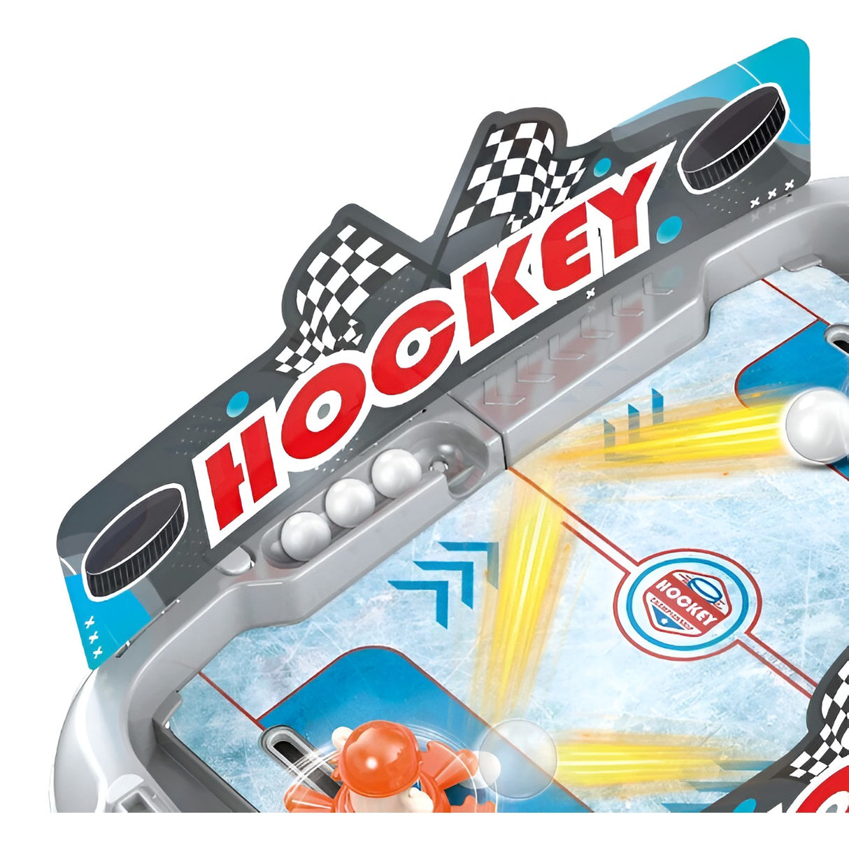 Joc de Masa Interactiv Ice Hockey pentru Copii, Vivimall, 4 Mingi, Tabela Scor, 40.7x27x14.5 cm, Multicolor - vivimall.ro