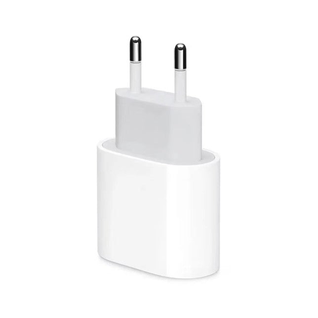 Încărcător iPhone Fast Charge PD 20W alb cu cablu 27W inclus, vedere frontală, model Vivimall
