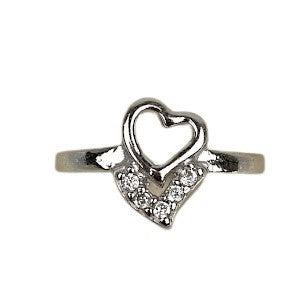 Inel Argint 925 Cerc cu Zirconiu si Inima, Marimea 42 - vivimall.ro