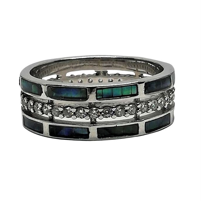 Inel Argint 925 cu Opal Verde si Zirconii M 56 - vivimall.ro