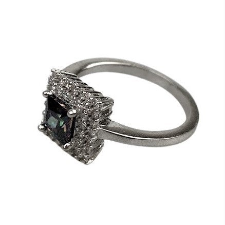 Inel Argint 925 cu Topaz Mare Patrat M 51 - vivimall.ro