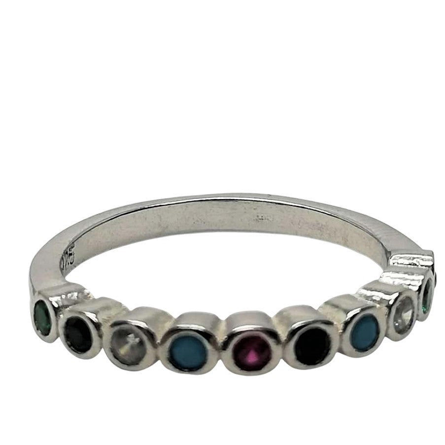 Inel Argint 925 cu Zirconii Colorate M57 - vivimall.ro