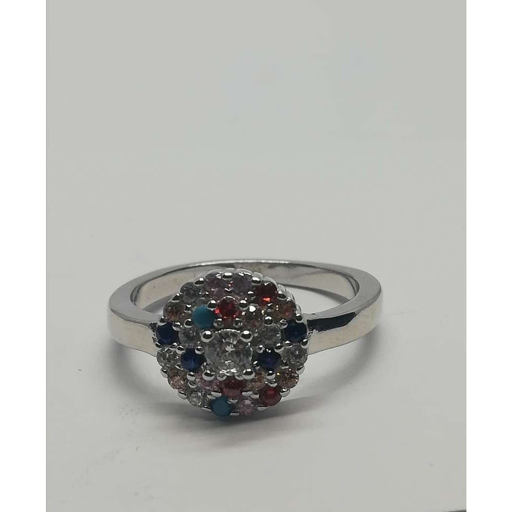 Inel Argint 925 Floare cu Pietre Colorate M 56 - vivimall.ro