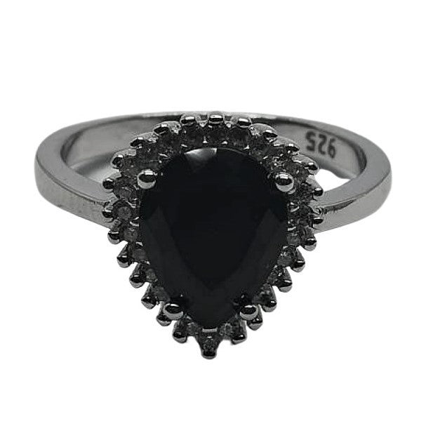 Inel Argint 925, Lacrima cu Onix, M 52 - vivimall.ro