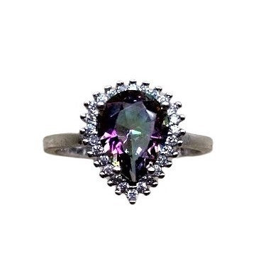 Inel Argint 925, Lacrima cu Topaz, M 56 - vivimall.ro