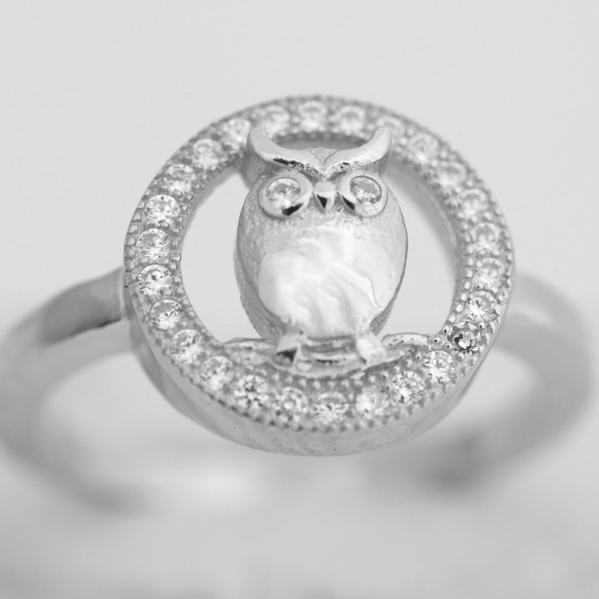 Inel din Argint 925 cu model Bufnita, marimea 56 - vivimall.ro