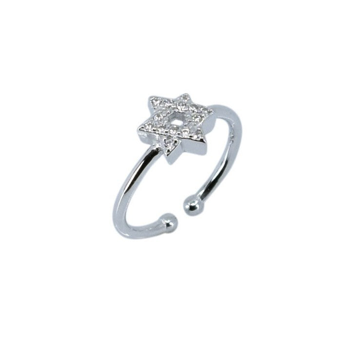 Inel din Argint 925 Disconnected, model Stea cu pietre, 49 mm - vivimall.ro