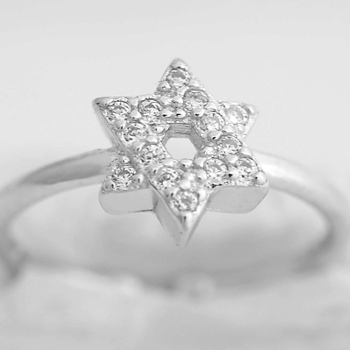 Inel din Argint 925 Disconnected, model Stea cu pietre, 49 mm - vivimall.ro