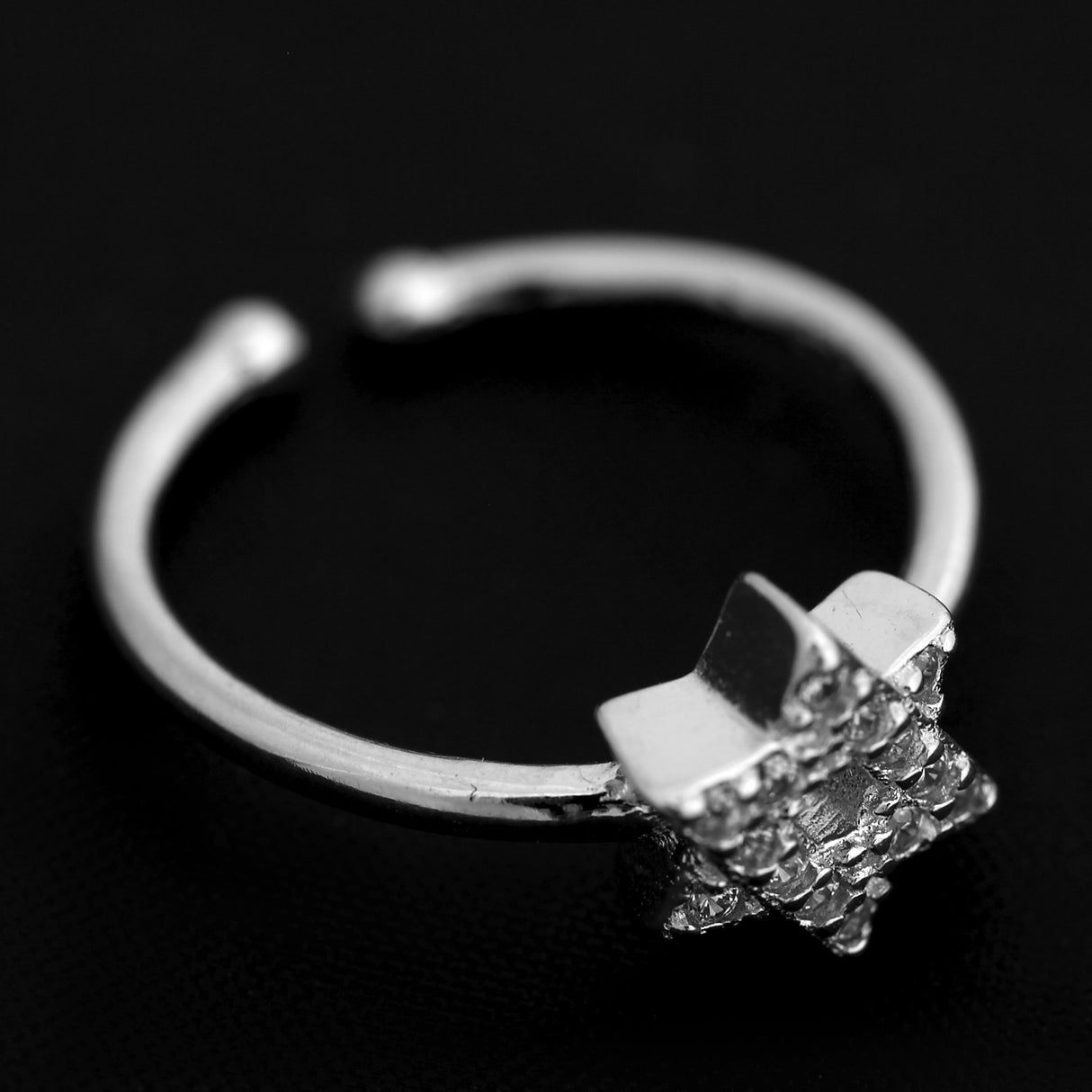 Inel din Argint 925 Disconnected, model Stea cu pietre, 49 mm - vivimall.ro