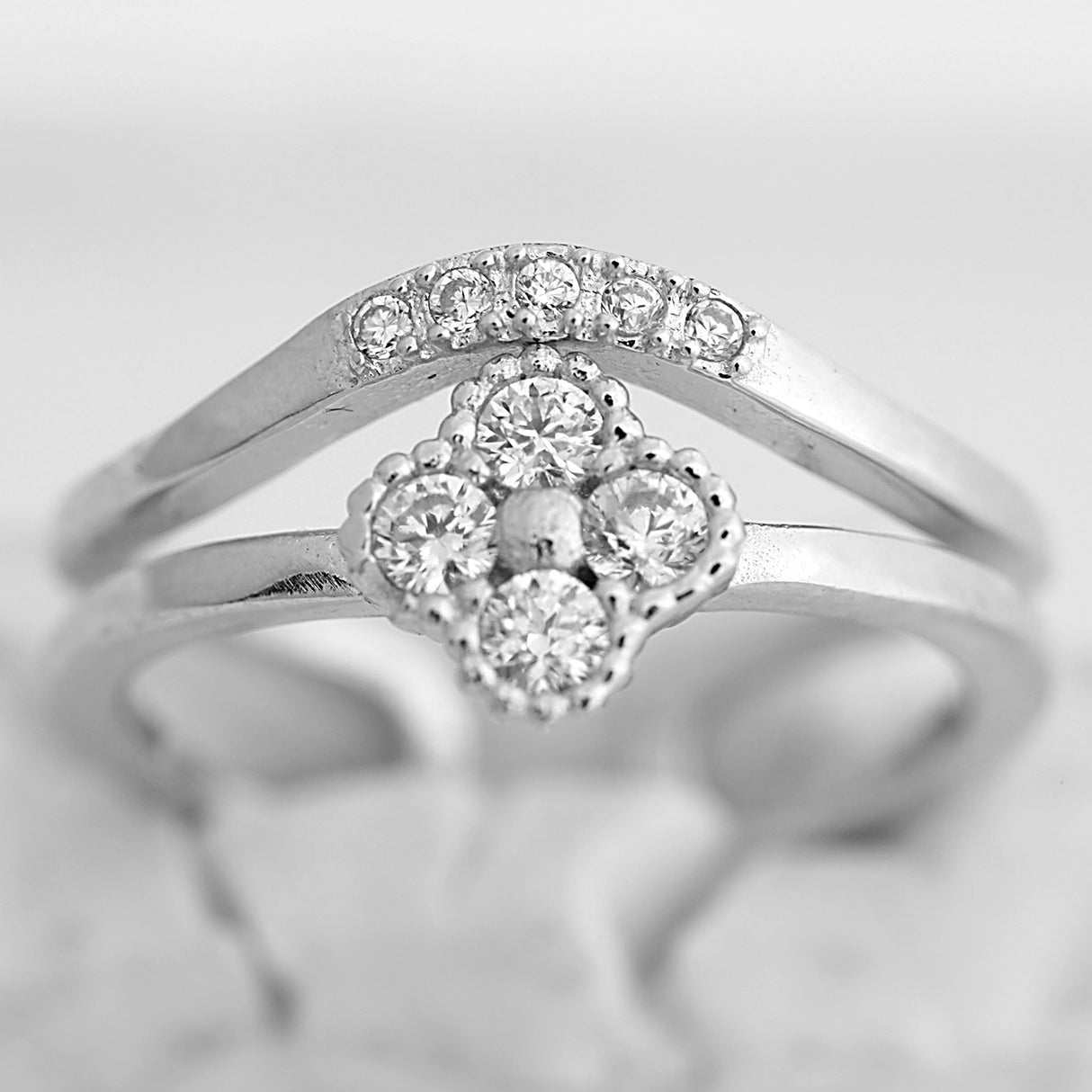 Inel din Argint 925 Disconnected, model Trifoi, 49 mm - vivimall.ro