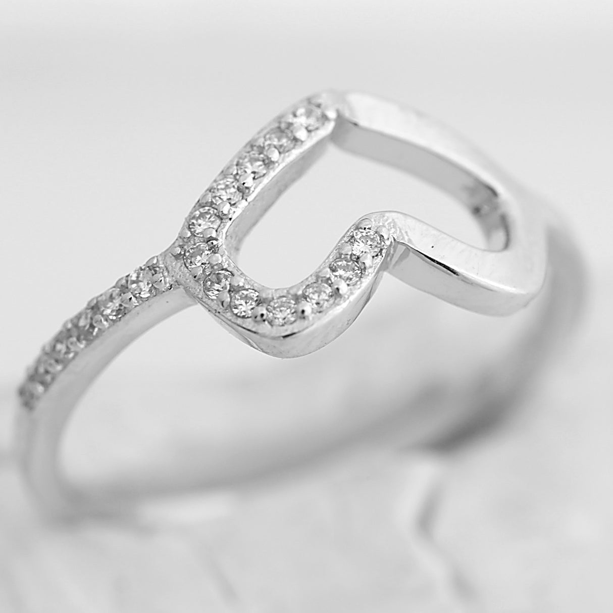 Inel din Argint 925, model Inima cu pietre, marimea 49 - vivimall.ro