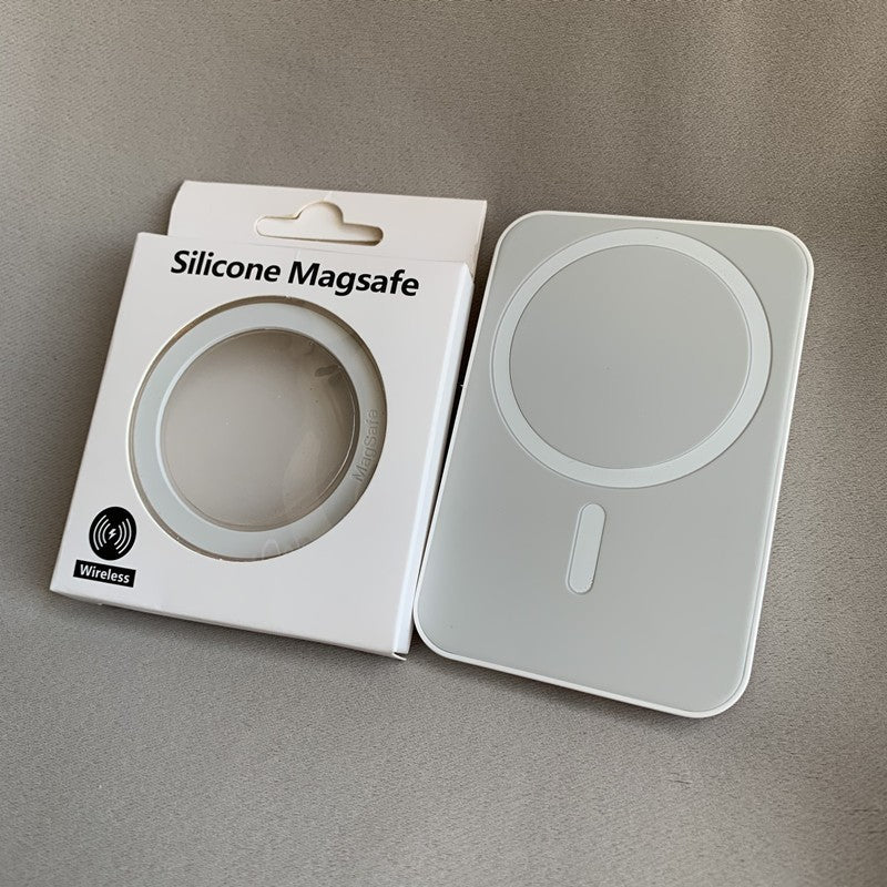 Inel Magnetic MagSafe Silicone pentru Apple iPhone seria 12 / 13 / 14 Alb - vivimall.ro