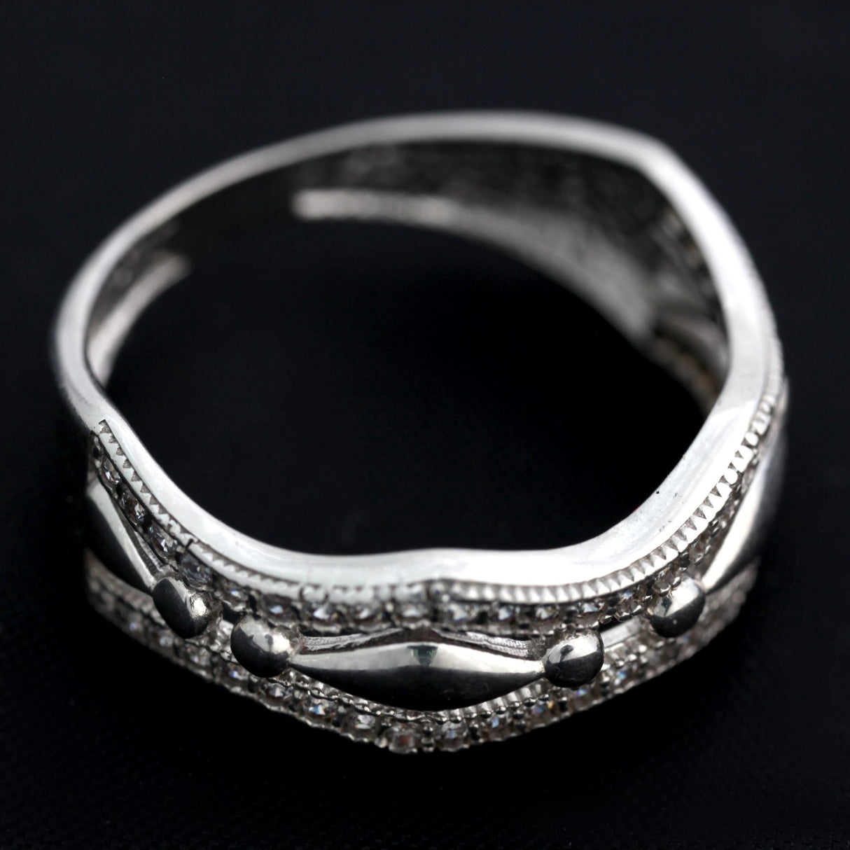 Inel tip verigheta cu zirconii, Argint 925, marimea 55 - vivimall.ro