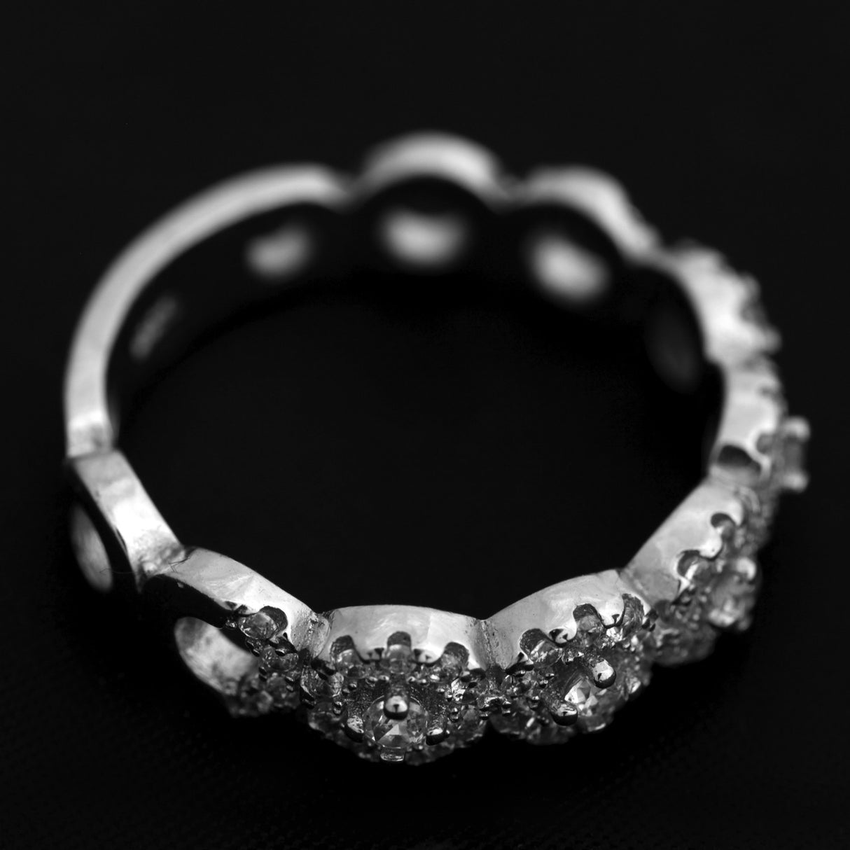 Inel tip verigheta din Argint 925, cu cercuri si pietre, marimea 56 - vivimall.ro