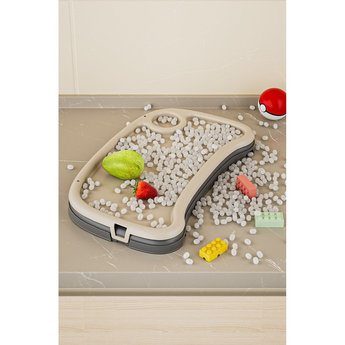 Scaun de Masa pentru Bebelusi si Copii, Flippy, 2 Tavite si Husa Detasabile, Multifuncțional, Stabil, Centura de Siguranta, Inaltime Ajustabila, Spatar Reglabil Moale, Cos de Depozitare, 100x50x80cm, de la 6 Luni, Crem - vivimall.ro