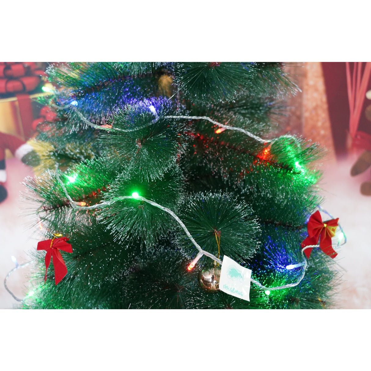 Instalatie Craciun, 105 m, 1050 Led-uri ,Liniara, Rosu/Albastru/Rosu/Verde, Flash, Transformator cu telecomanda, Interconectabila, Prelungitor 3 m inclus, Fir Verde, Flippy - vivimall.ro