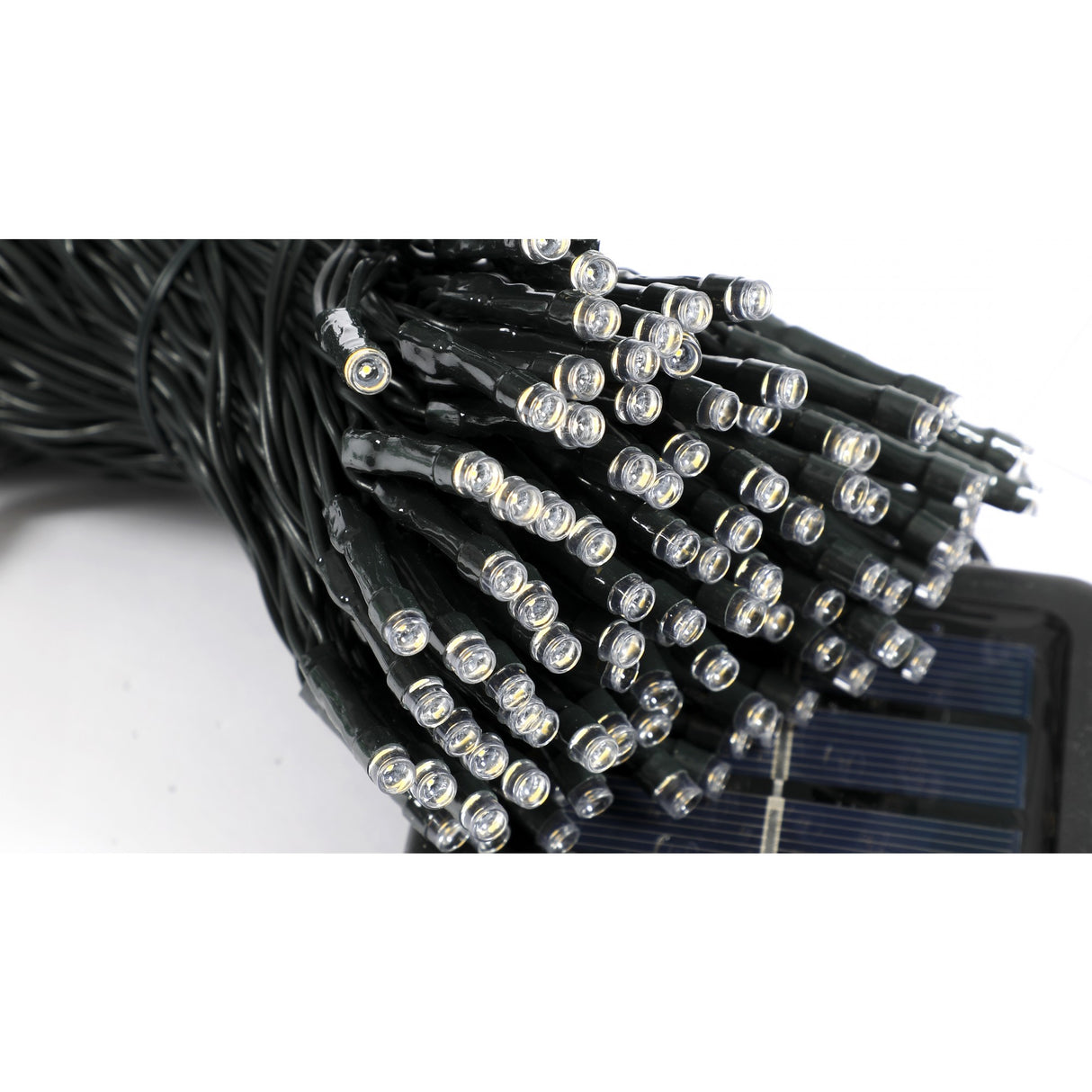 Instalatie Craciun, 20 metri, 200 de LED-uri, alb cald, cu energie solara, fir de cupru, liniar, interior/exterior, Vivimall - vivimall.ro