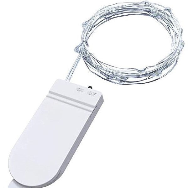 Instalatie Craciun, 3 metri, 30 LED-uri, Alb Rece, cu baterii, fir cupru, liniar, interior/exterior, Vivimall - vivimall.ro