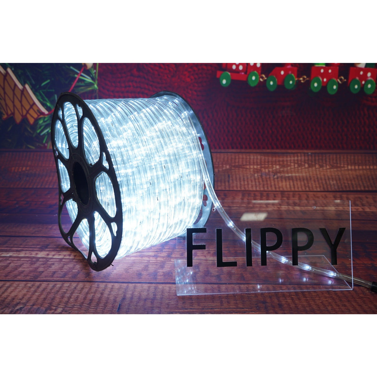 Instalatie Craciun, 44 m, 1056 Led-uri, Furtun Luminos, Alb rece, Transformator, 8 jocuri de lumini, Sectionabila, 220 V, Vivimall - vivimall.ro