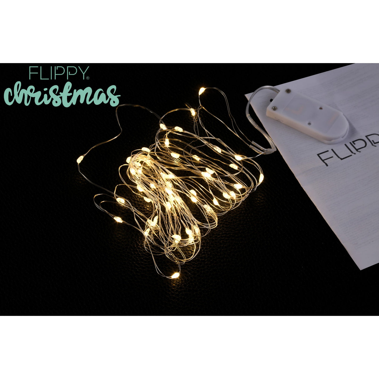 Instalatie Craciun, 5 metri, 50 LED-uri, alb cald, cu baterii, fir cupru, liniar, interior/exterior, Flippy - vivimall.ro