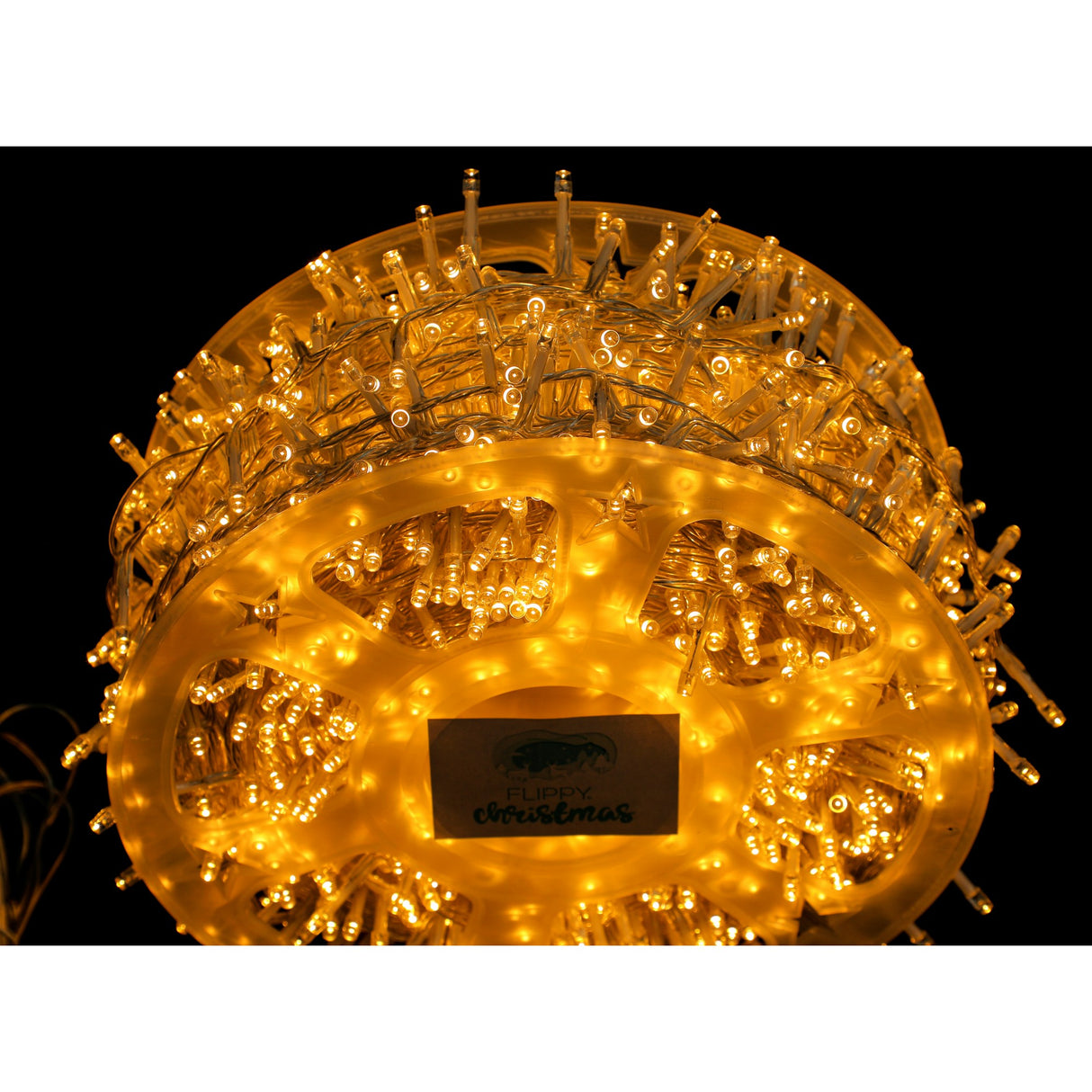 Instalatie Craciun liniara, fir transparent, cu transformator, 50m, alb cald, 2000 LED-uri, 8 jocuri de lumini, Vivimall - vivimall.ro