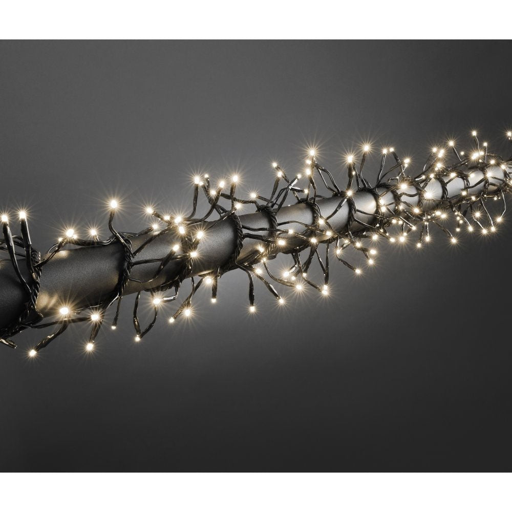 Instalatie Craciun Profesionala de Exterior IP65, 9 m, 90 Led-uri Mari ,Liniara, Alb cald, Interconectabila, Prelungitor 6.5 m inclus, Fir Negru, Vivimall - vivimall.ro