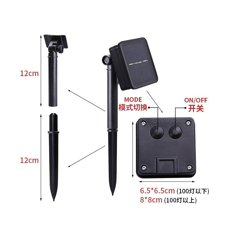 Instalatie Craciun, Solare Tip Picaturi, 50 Led-uri, 9.5 metri, Alb rece, Senzor de lumina, Vivimall - vivimall.ro