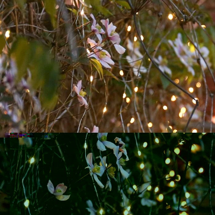 Instalatie Craciun Tip Turturi, IP44, 20 m, 572 Led-uri, Alb cald, 8 jocuri de lumini, 31V, Telecomanda inclusa, Interconectabila, Prelungitor 3 m inclus, Fir Cupru, Vivimall, Interior/Exterior - vivimall.ro