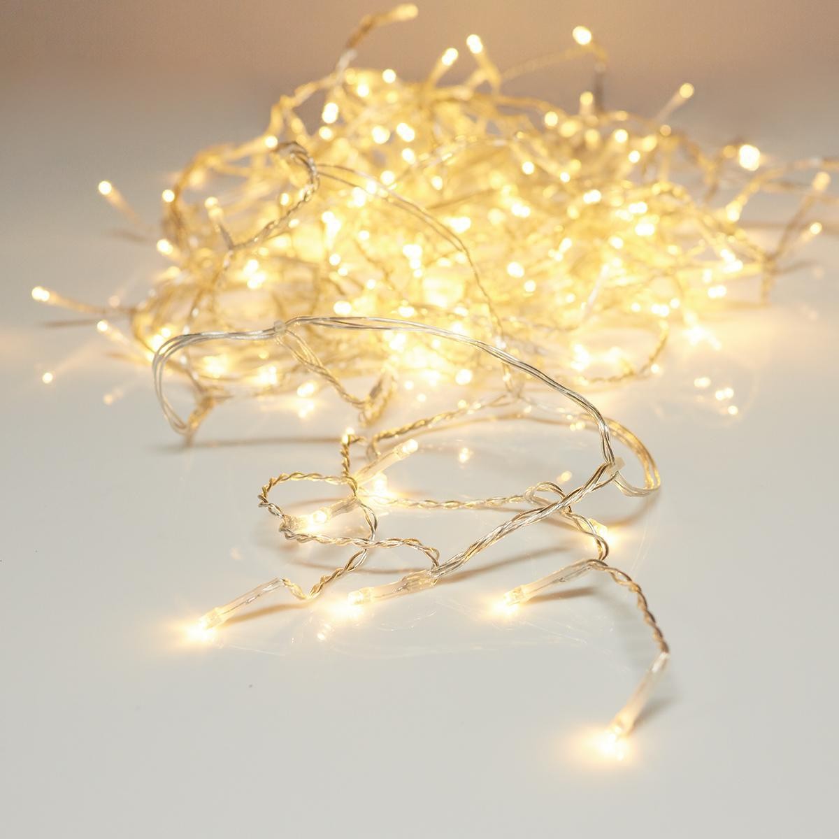 Instalatie Craciun Turturi, IP44, 8 m, 239 Led-uri ,Perdea Franjurata, Alb cald, 8 jocuri de lumini, Transformator 31 V, Putere 9 W cu telecomanda, Interconectabila, Interior/Exterior, Prelungitor 5 m inclus, Fir Transparent, Vivimall - vivimall.ro