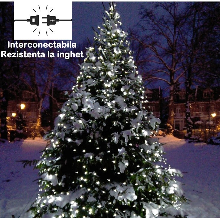 Instalatie Craciun Yoto, Tip Plasa, 1.2 m x 1.2 m, 80 LED-uri, Prelungitor 1.5 m, 8 Jocuri de Lumini, Interconectabila, Fir transparent, Interior/Exterior, Alb Rece - vivimall.ro