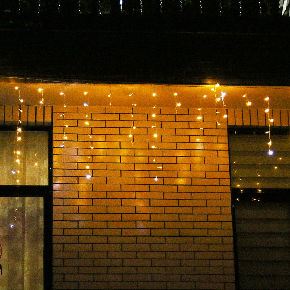 Instalatie de Craciun, Basic Flippy®, Tip Turturi / Franjuri cu Flash, 4 m, 132 LED-uri, Interconectabila, Alb Cald - vivimall.ro