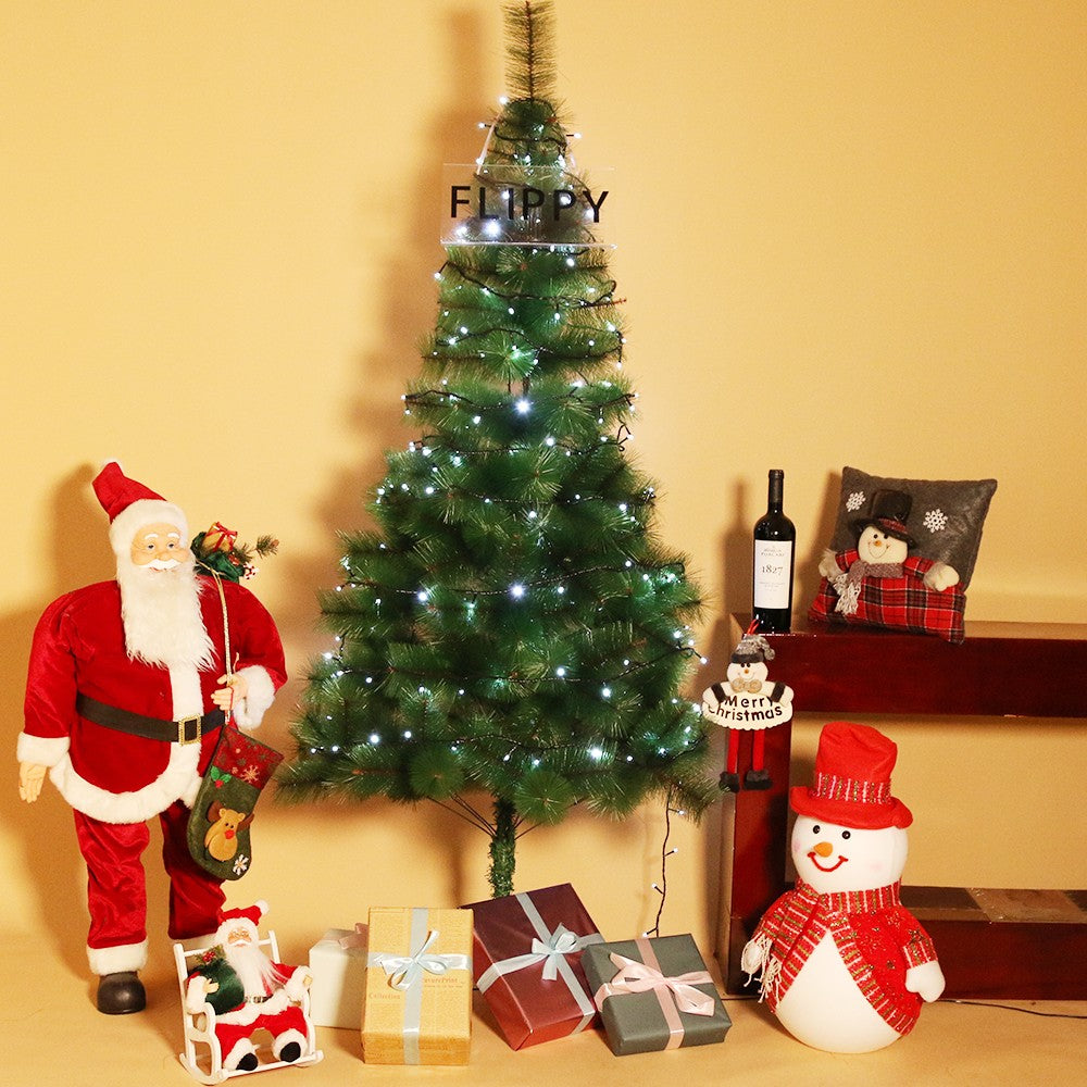 Instalatie de Craciun Flippy® Tip Liniara, 17 m, 200 LED-uri Hexagonale. Interconectabila, Alb Rece - vivimall.ro