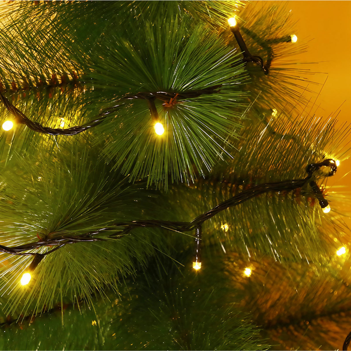 Instalatie de Craciun, Flippy, Tip Liniara, 9 m, 100 LED-uri, Interconectabila, Alb Cald, Fir Verde - vivimall.ro