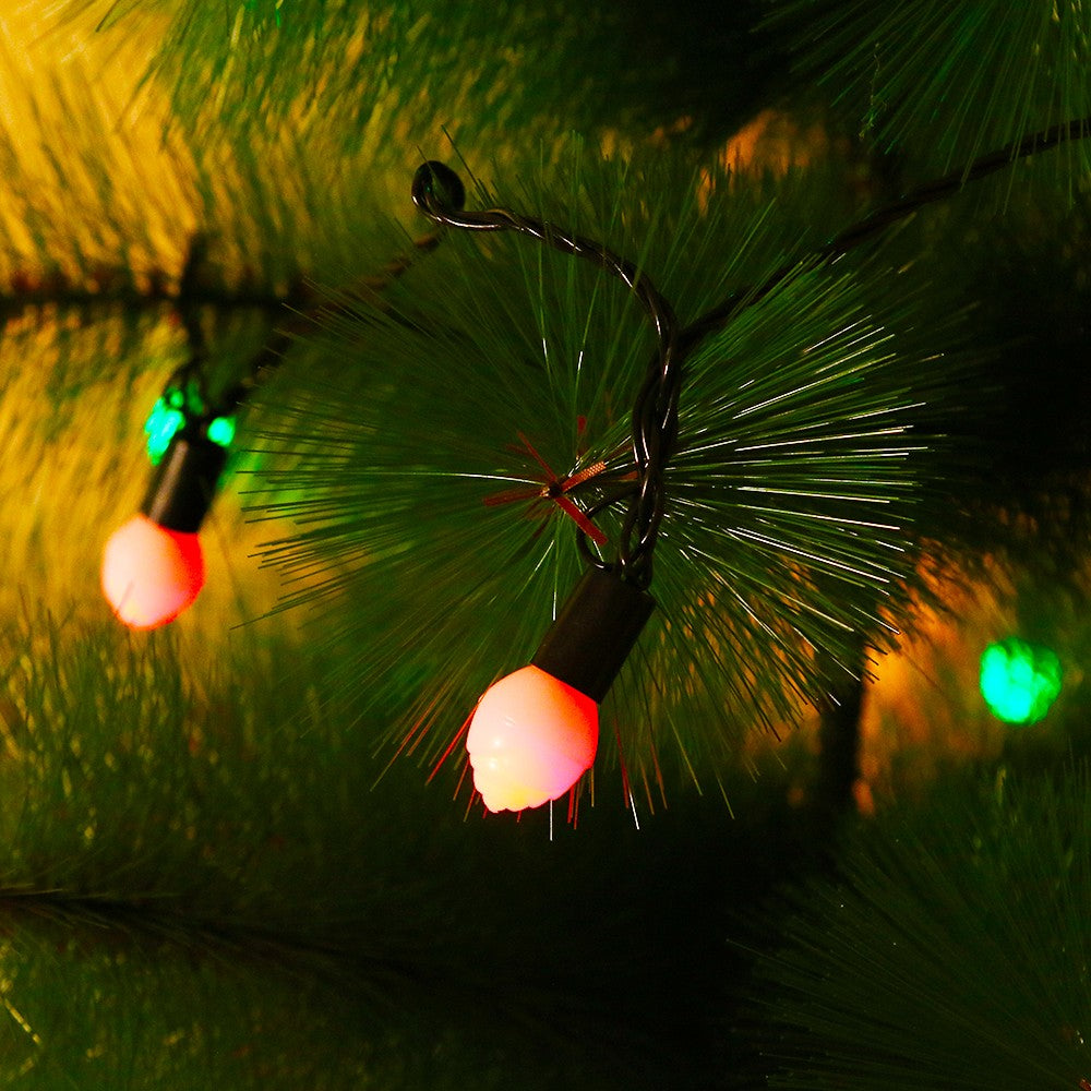 Instalatie de Craciun, Flippy®, Tip Liniara, 9 m, 40 LED-uri, Model Bulb, Interconectabila, Multicolor - vivimall.ro